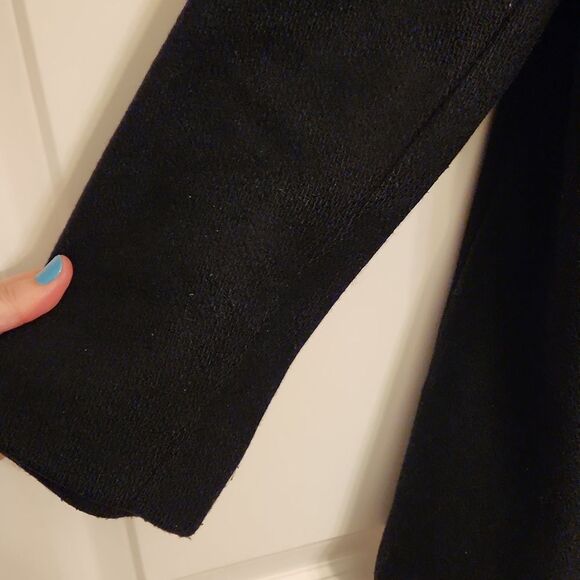 Eddie Bauer Women's Black Wool Coat w/ Anchor Buttons Size M - Picture 6 of 9